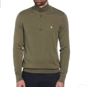 PENGUIN - 1/4 ZIP COTTON JERSEY SWEATER
